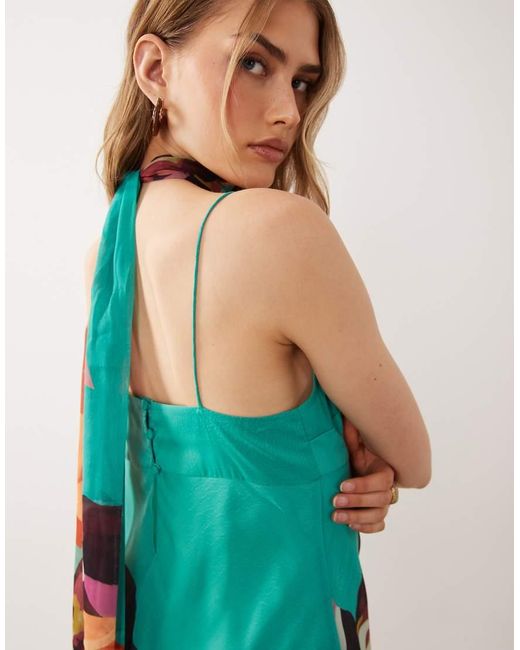 ASOS Blue Cami Mini Dress With Scarf