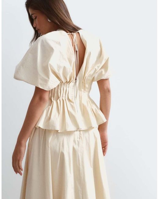 ARRANGE Natural Premium Cotton Cinched Waist Top Co-ord