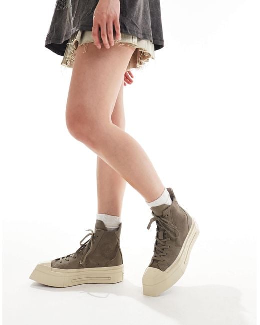 Converse Brown Chuck 70 De Luxe Squared Platform Sneakers