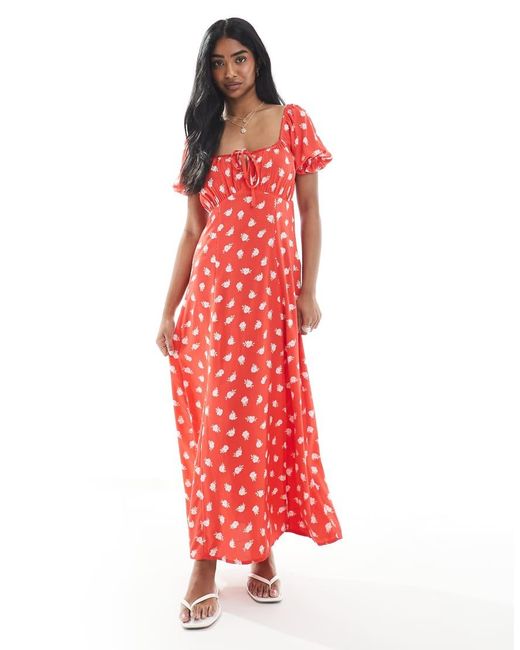 Miss Selfridge Red Spun Tea Maxi Dress