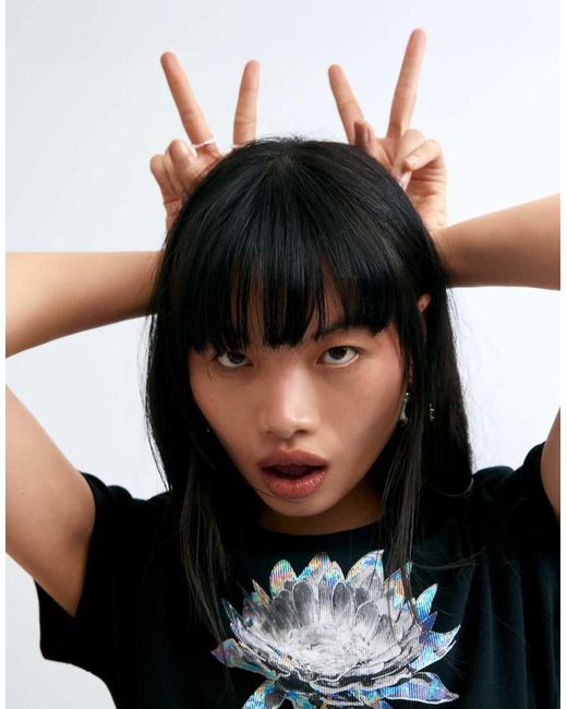 Desigual White Floral Print T-Shirt