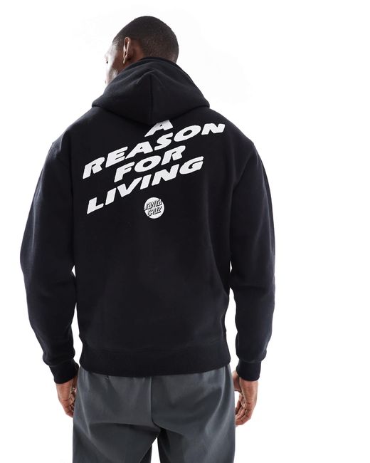 Santa Cruz Blue Heavyweight Logo Hoodie With Back Print for men