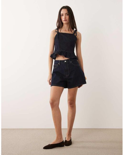ASOS Black Denim Cami Top With Tie Detail
