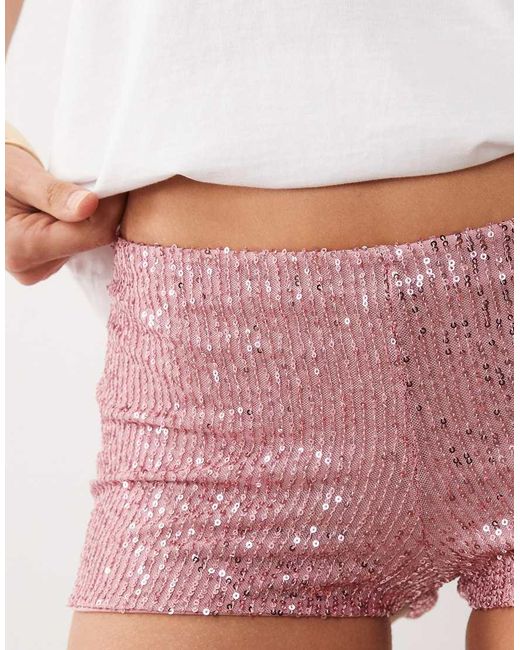 Missy Empire White Sequin Mini Shorts