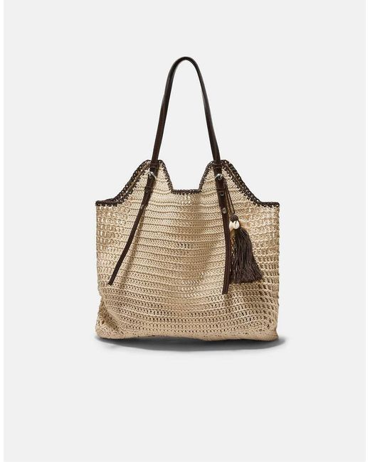 Stradivarius Natural Crochet Shoulder Bag