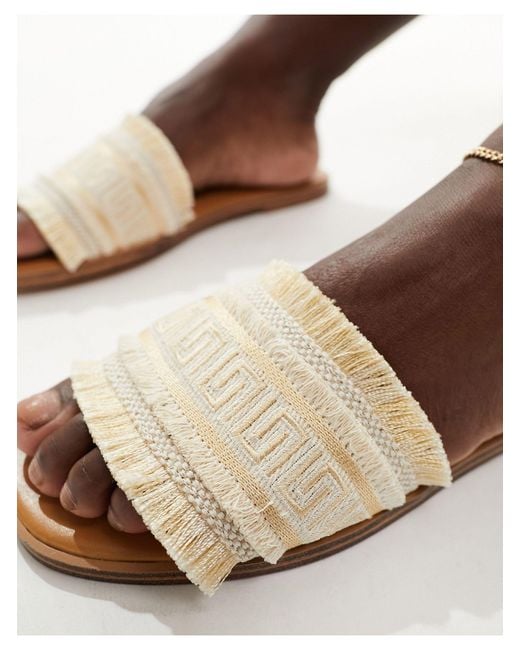 ALDO Brown Nalani Fringe Flat Sandals
