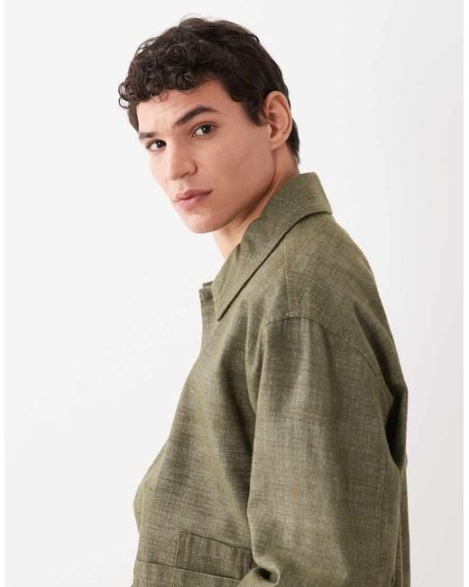 ASOS Green Cotton Worker Jacket for men