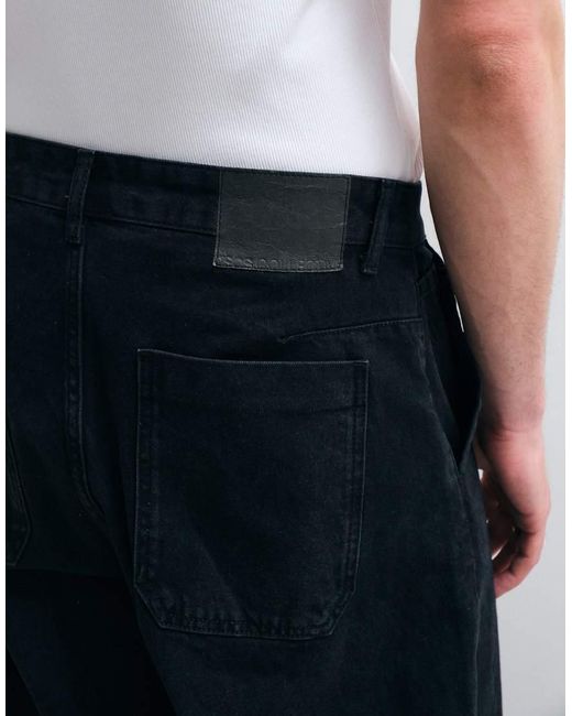 ASOS COLLECTIVE Black Ac-b-254 Worker Barrel Fit Denim Jeans for men