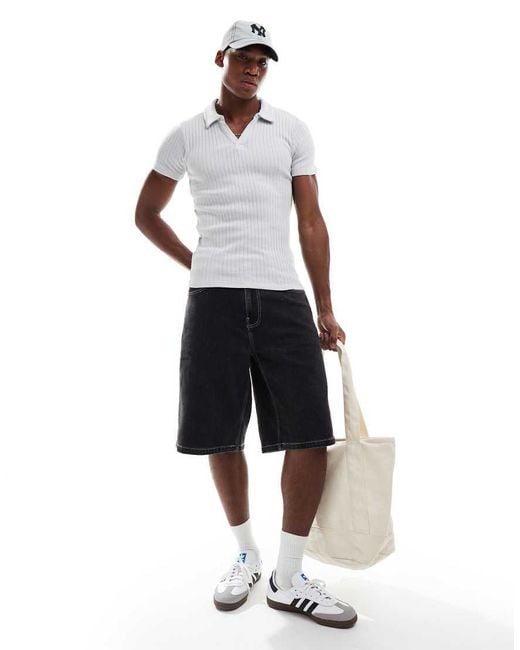 Jack & Jones White Muscle Fit Polo for men