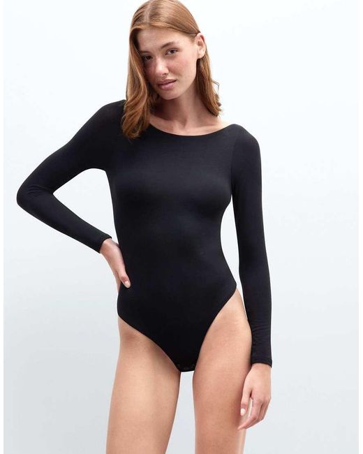 Intimissimi Blue Long-Sleeved Backless Bodysuit