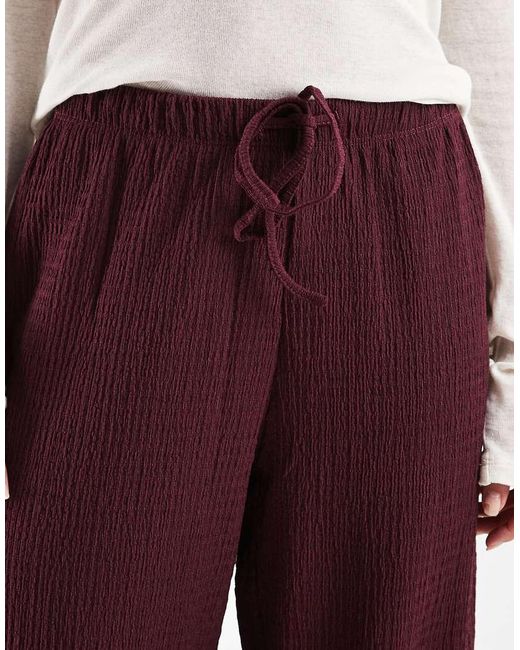 Only Petite White Textured Wide Leg Trousers