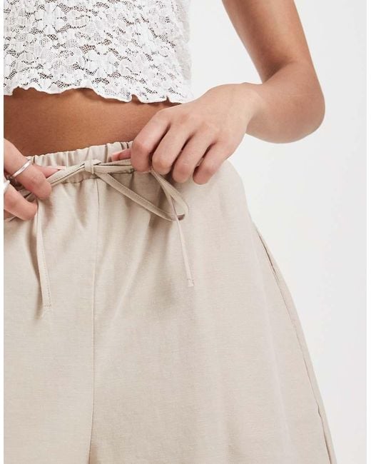 ASOS Natural Linen-look Longline Bermuda Shorts