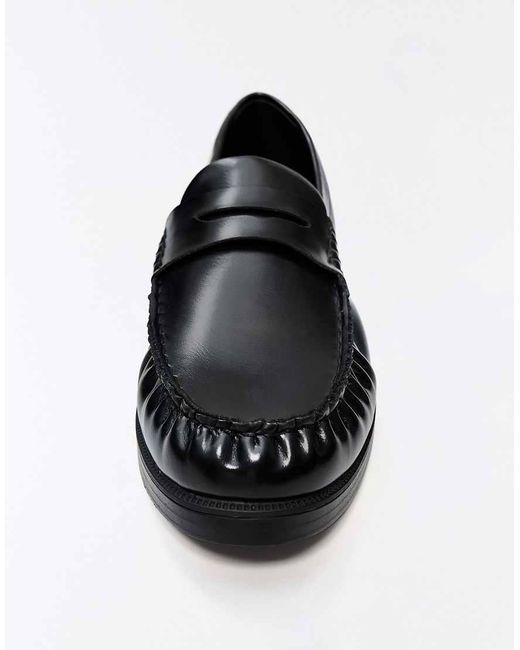 Bershka White Gathered Loafers for men
