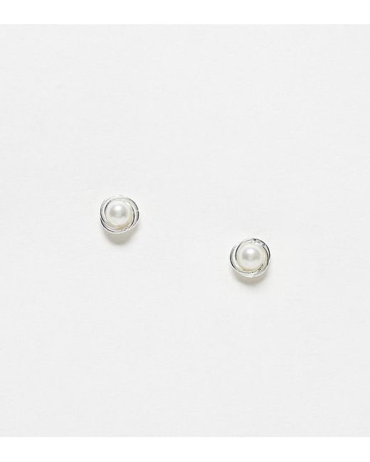 Kingsley Ryan White Sterling Pearl Stud Earrings