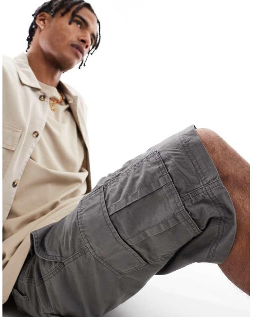 Pantaloncini Cargo Larghi Grigi di Jack & Jones in Natural da Uomo