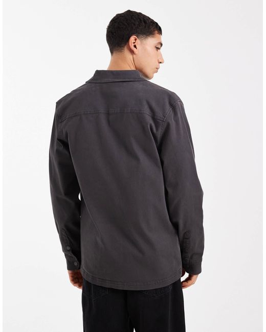 Threadbare Gray Button Front Shacket for men