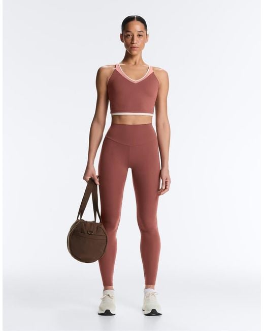 Oysho Red Comfortlux High-rise Ankle-length leggings