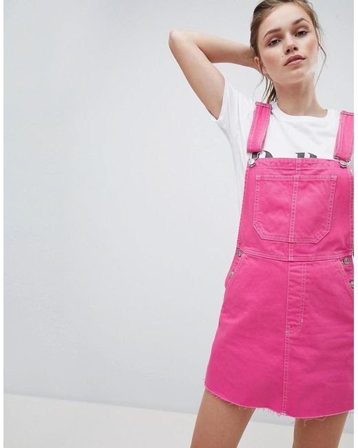 Bershka Overall Dress In Pink | Lyst