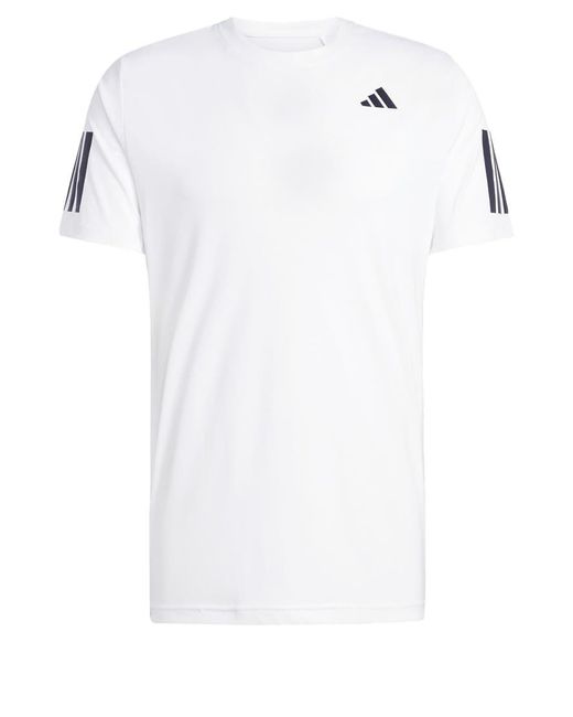 Adidas Originals White Club Tennis Climacool 3-Stripes Tee for men