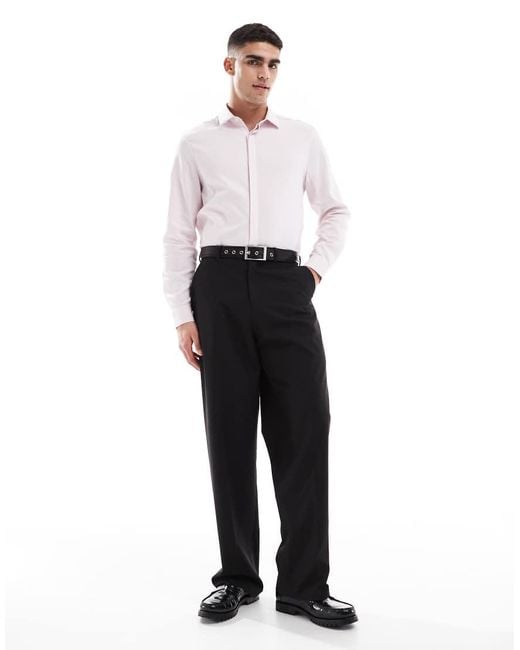 ASOS White Formal Textured Shirt for men