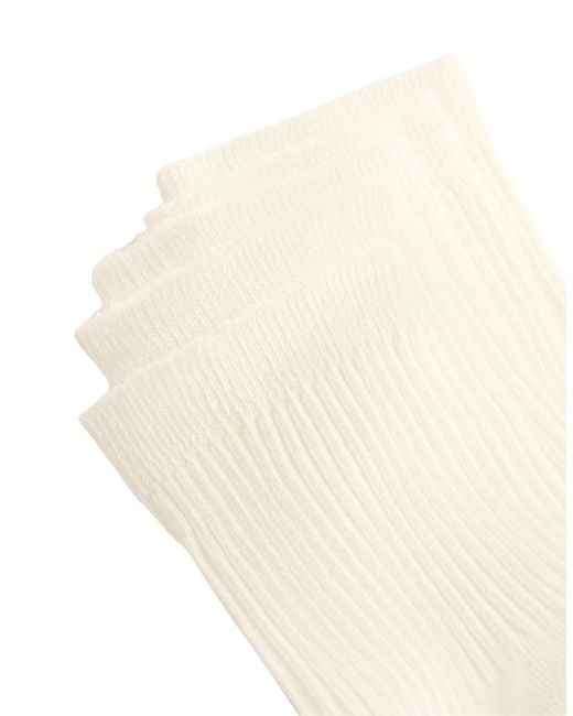 Oysho White 5 Pairs Of Cotton Blend Quarter Socks