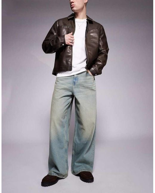 ASOS Super Baggy Jeans Met Tint in het Blue voor heren
