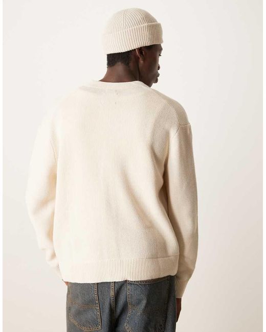 Abercrombie & Fitch Natural Cropped Preppy Cardigan for men