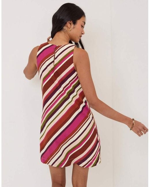 Nobody's Child Brown Striped Palermo Mini Dress