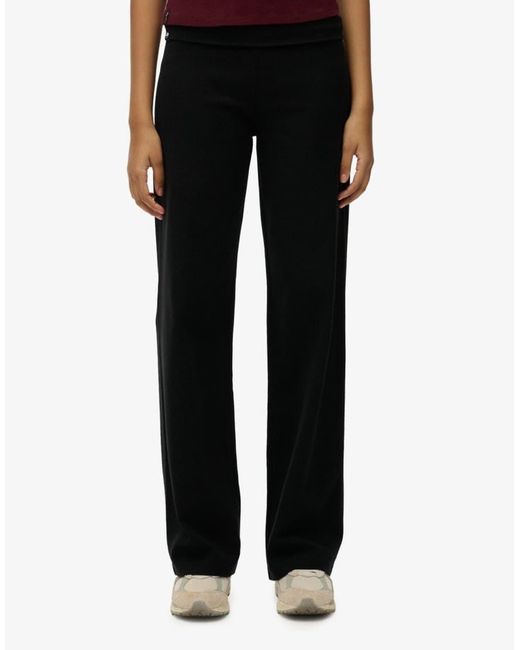 Superdry Black Athletic Essentials Fold Over Joggers