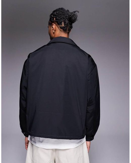 ASOS Blue Boxy Oversized Coach Jacket for men