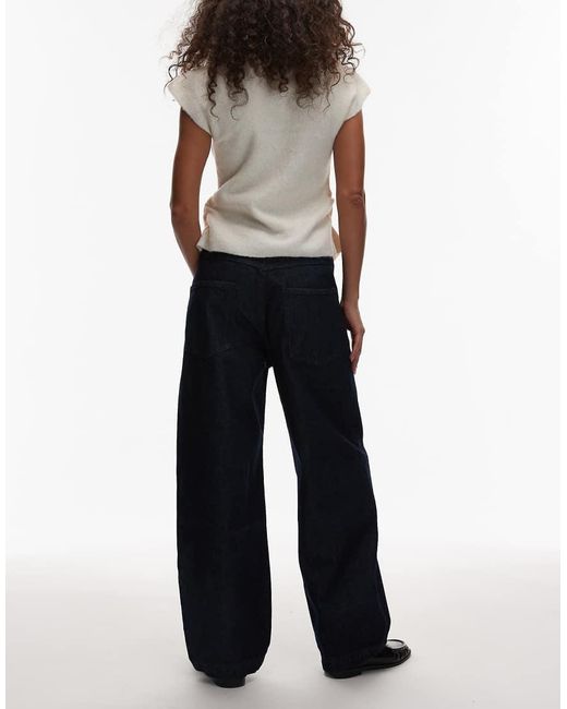 Reclaimed Vintage Blue baggy Barrel Jean With Button Fly