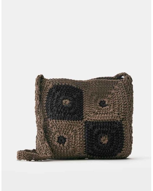 Borsa A Tracolla All'Uncinetto di Pull&Bear in Black da Uomo
