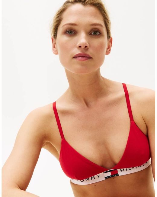Bralette Triangular De Tommy Hilfiger de color Red