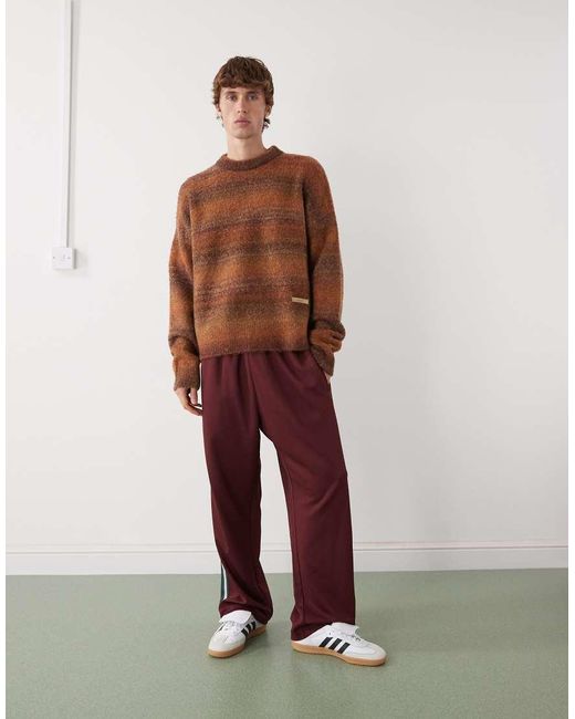 Prohibited Brown Oversized Gradient Knit Jumper for men