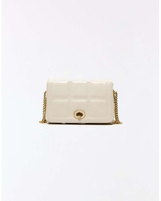 Bershka White Mini Quilted Leather Effect Bag