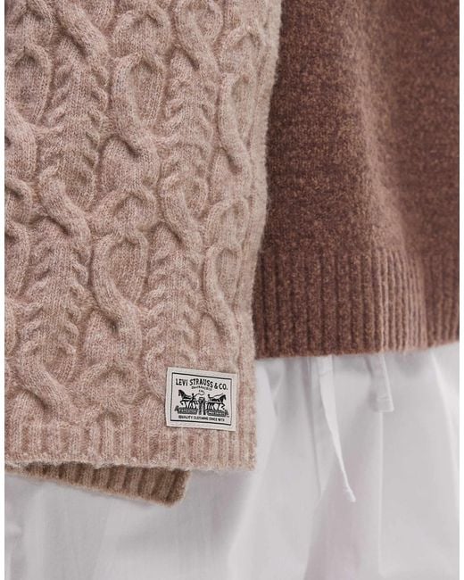 Levi's Brown – gerippter strickschal