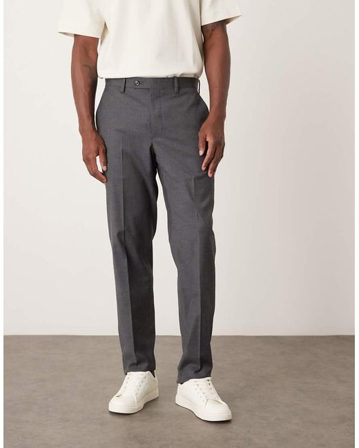 Mango Gray Milan Slim Fit Trousers for men