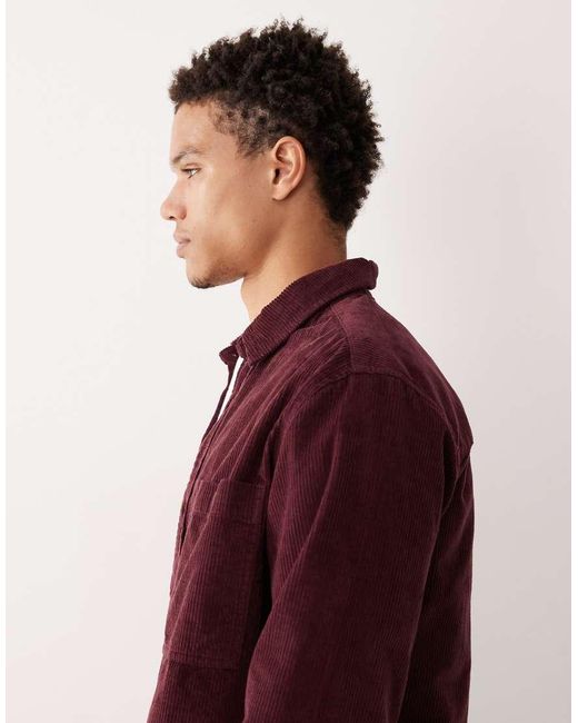 ASOS Red Cord Overshirt for men