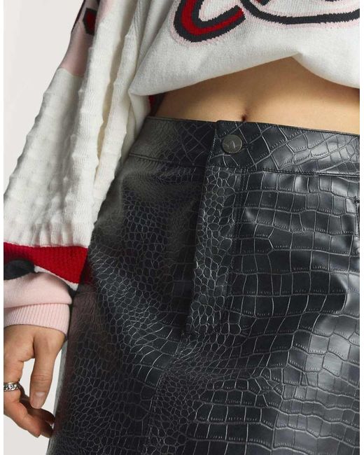 Adidas Originals Black Pleather Mini Skirt
