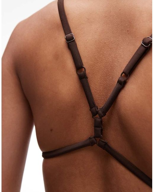 Monki Brown Triangle Bikini Top