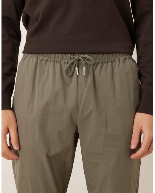Pantalon slim à enfiler en nylon - kaki ASOS pour homme en coloris Brown