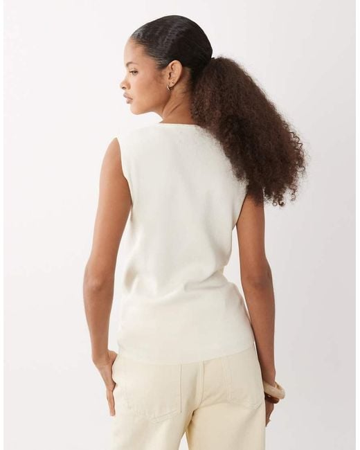 ASOS Natural Draped Asymmetric Top