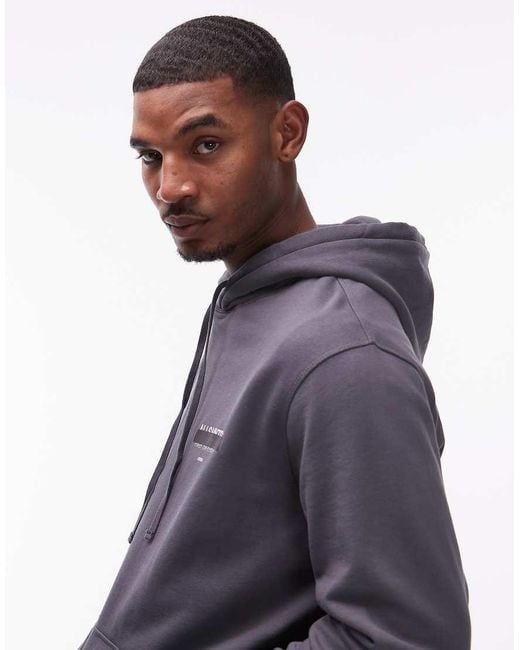 AllSaints Blue Redact Hoodie for men