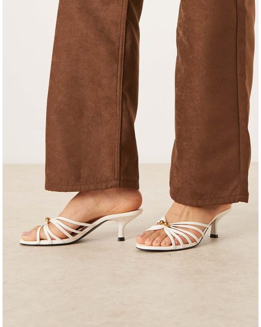 Mango Brown Strappy Heeled Mule