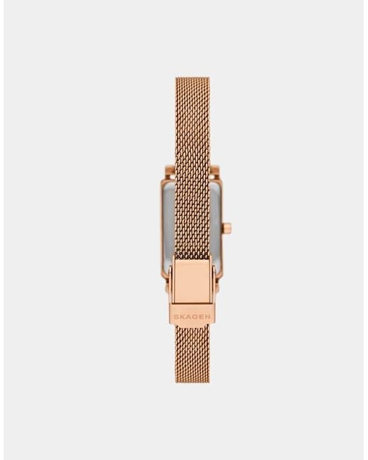 Skagen White Hagen Micro Two-Hand, Rose Stainless Steel Watch- Rosegold