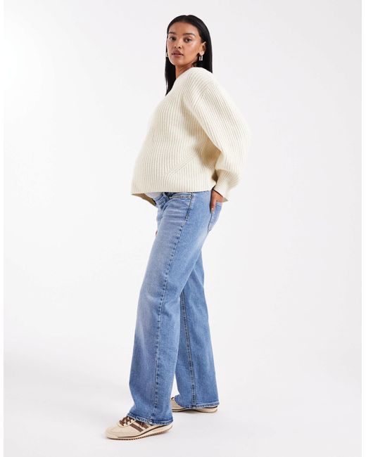 Jean ample à taille haute - moyen ONLY en coloris Blue