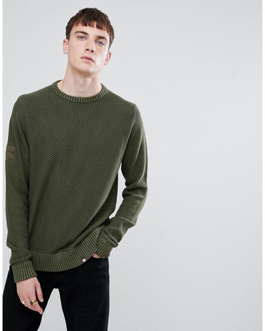 men's green crew neck sweater