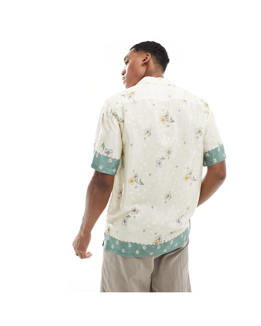 Abercrombie & Fitch Blue Floral Border Print Short Sleeve Shirt for men