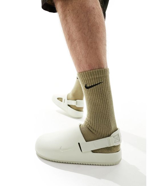 Nike White Calm Mule Slides for men