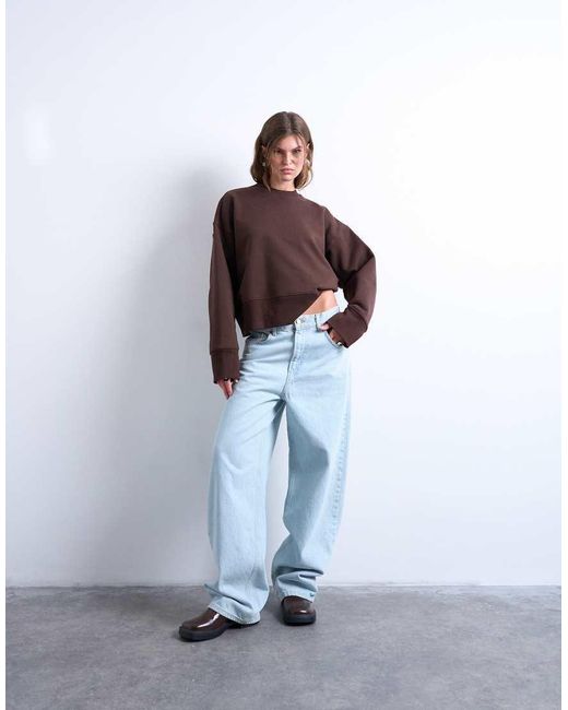 TOPSHOP Brown Premium Heavyweight Oversized Sweat